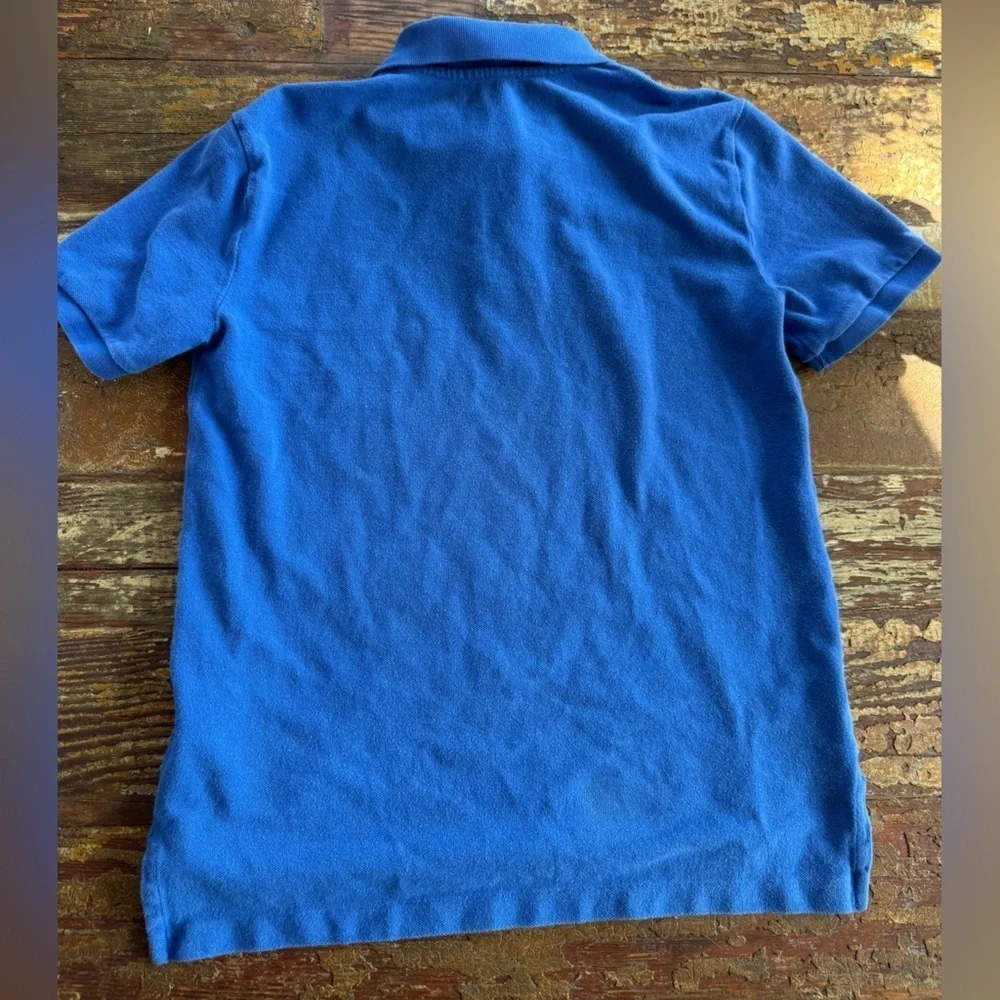 Ralph Lauren Kids Blue Polo Shirt Orange Embroidered Logo | Size 8-10